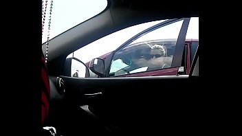 Car Dickflashing Blonde and Cum