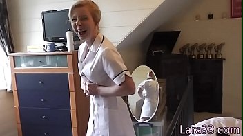 UK mature nurse fingerfucked stockinged babe